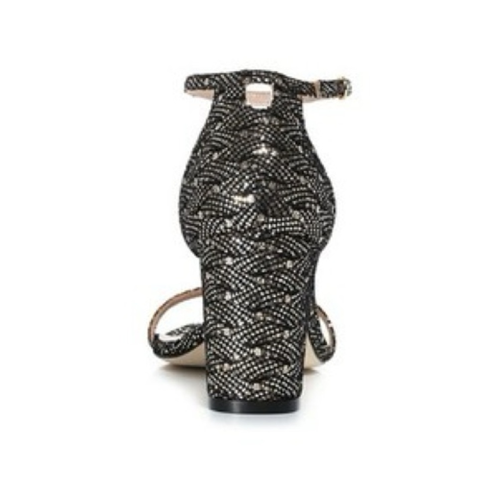 Stuart Weitzman Amelina Black Gold Speckled Block Heel Sz 6.5 BNWB Dustbag - Picture 2 of 7